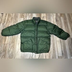 Abercrombie & Fitch Durable Warmth Down Puffer Coat Jacket Size Large Green EUC!